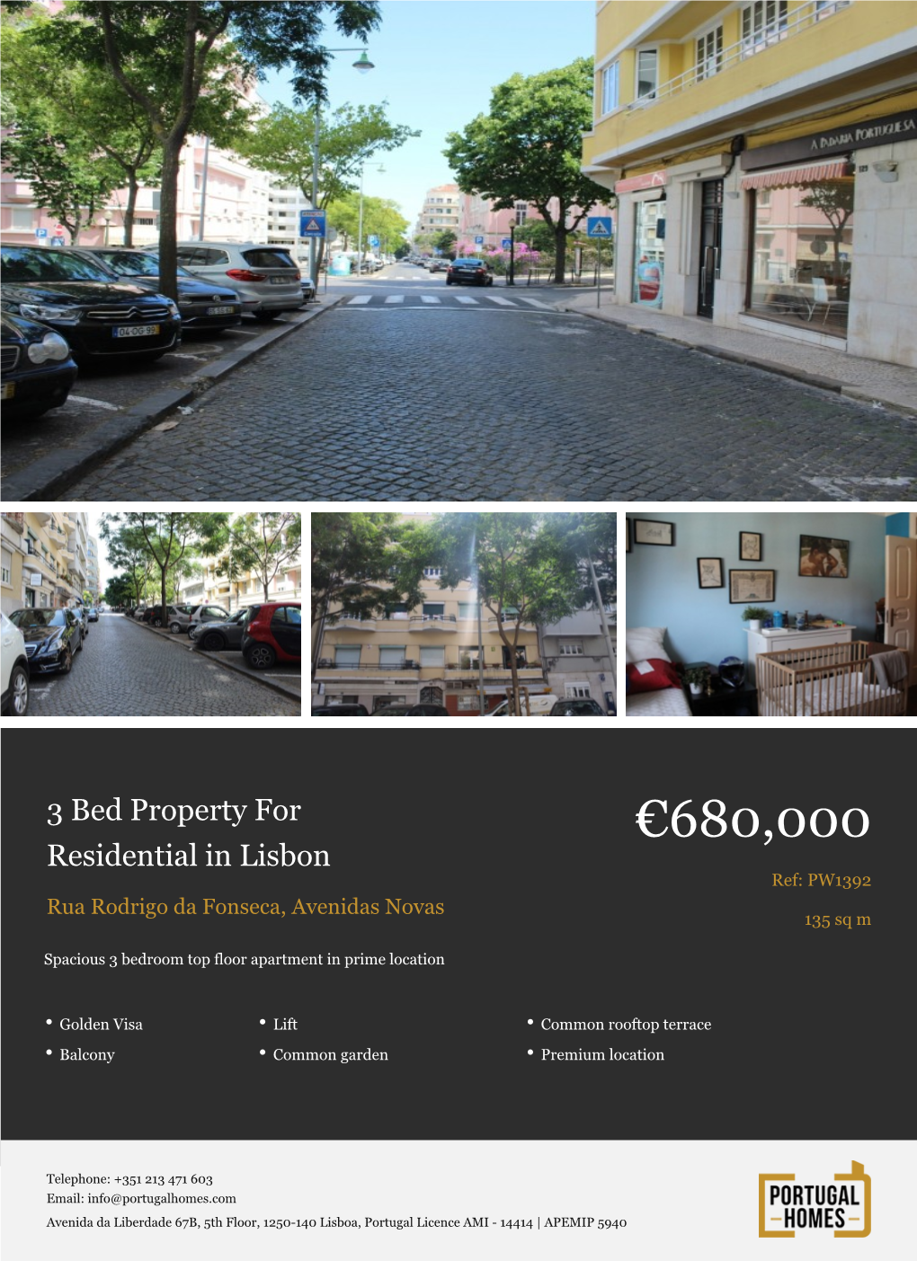 3 Bed Apartment for Sale in Lisbon, Portugal