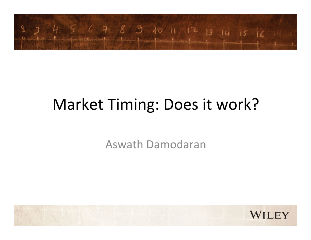 Market Timing: Does It Work?