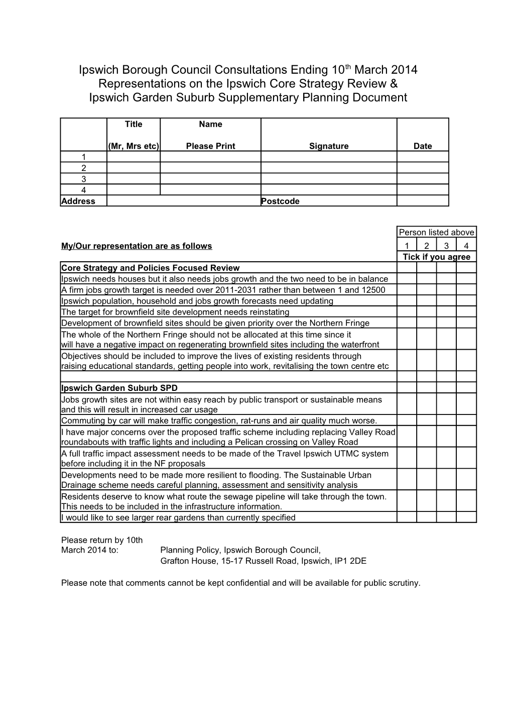 Ipswich Borough Council Consultations Ending 10Th March 2014