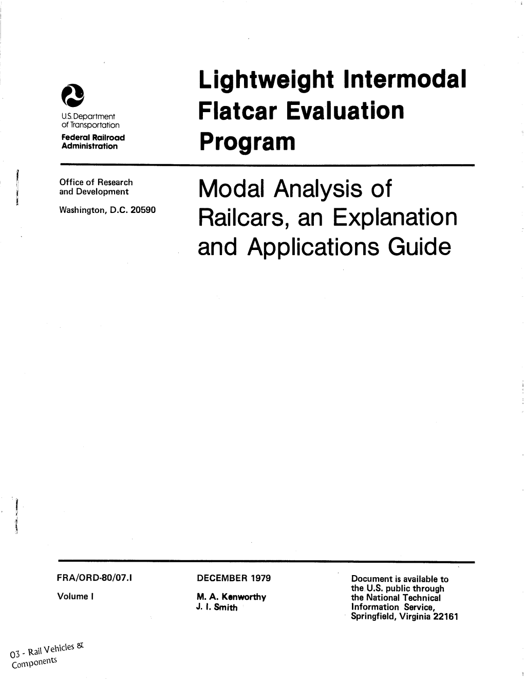 Lightweight Intermodal Flatcar Evaluation Program Modal Analysis