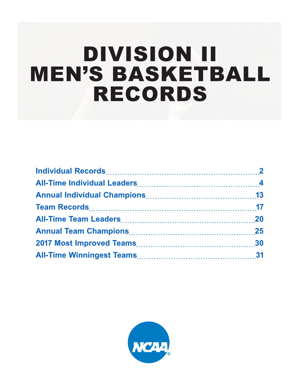 Division Ii Men's Basketball Records