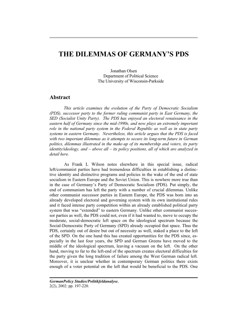 The Dilemmas of Germany's