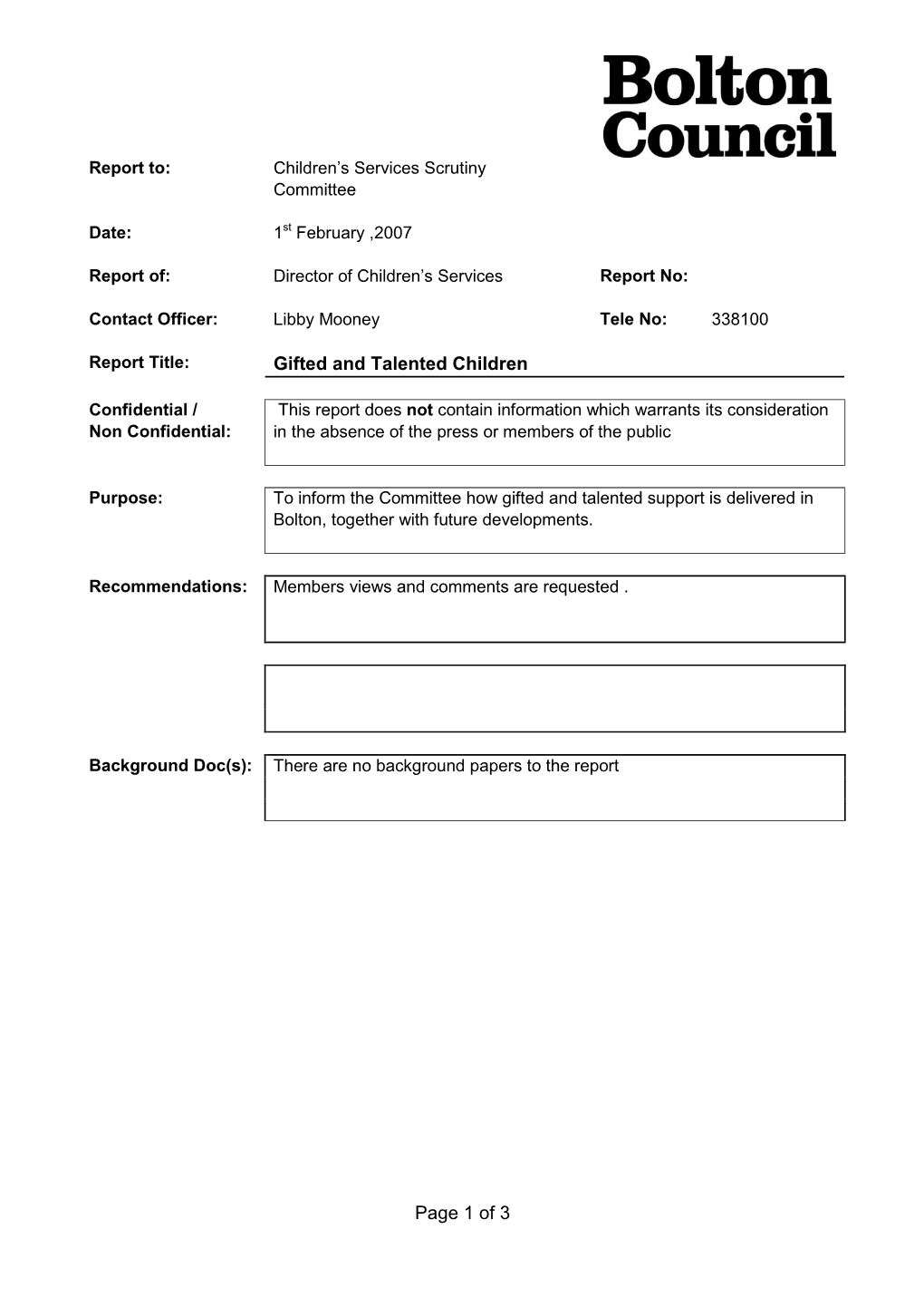 Gifted and Talented Children Page 1 of 3