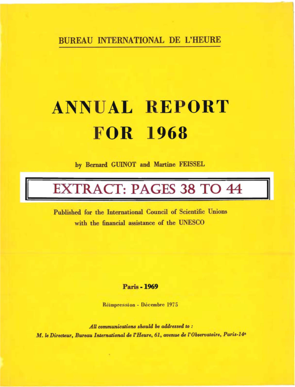 BIH Annual Report for 1968