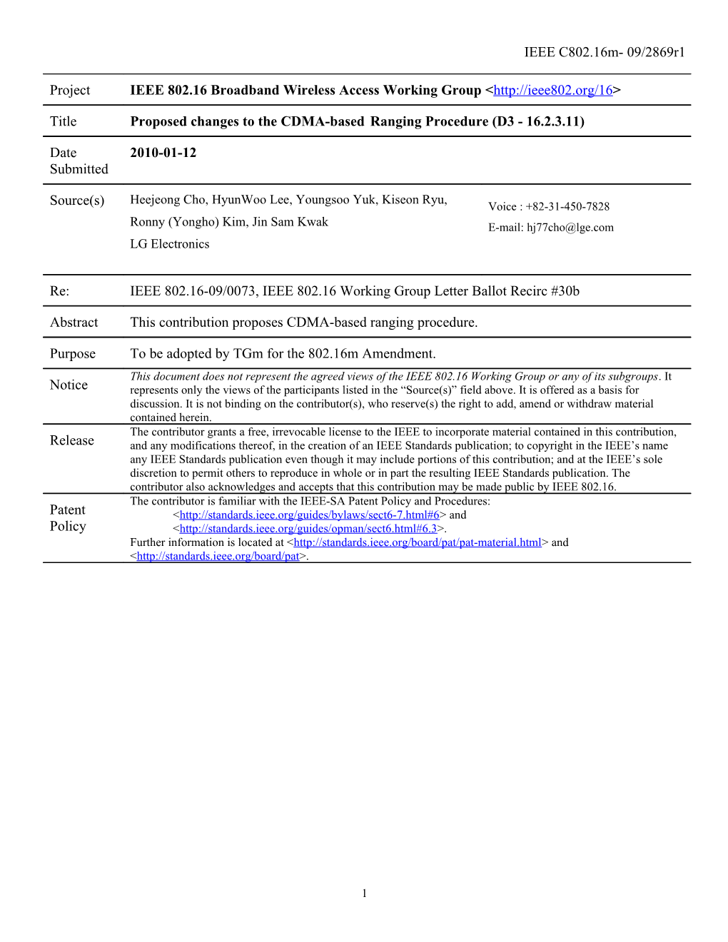 Proposed Changes to the CDMA-Based Ranging Procedure (D3 - 16.2.3.11)