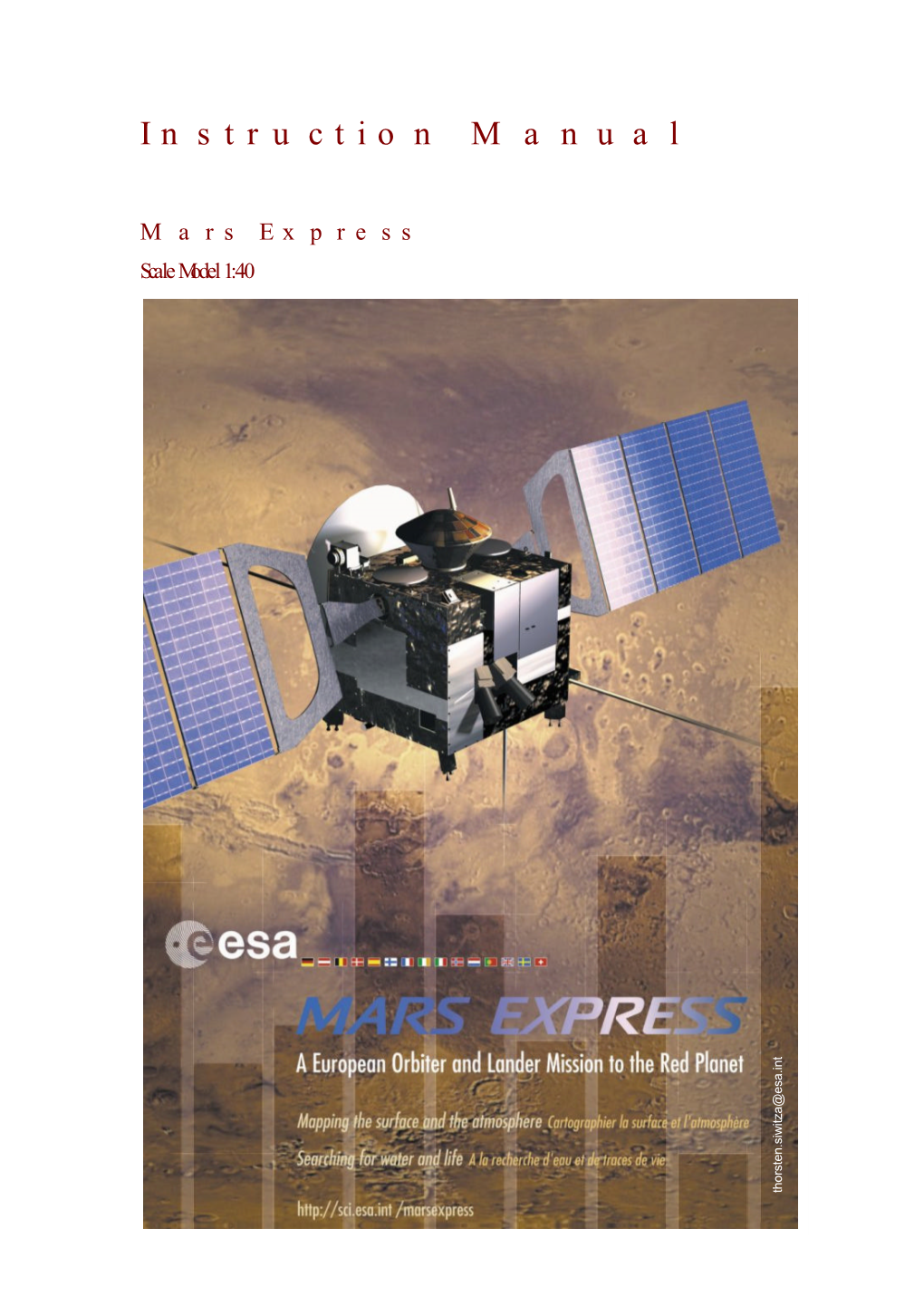 Instruction Manual Mars Express