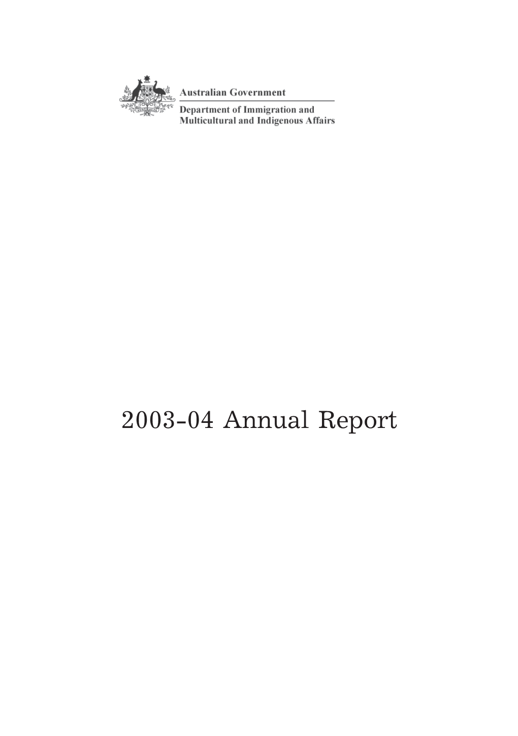 DIMIA Annual Report 2003-04