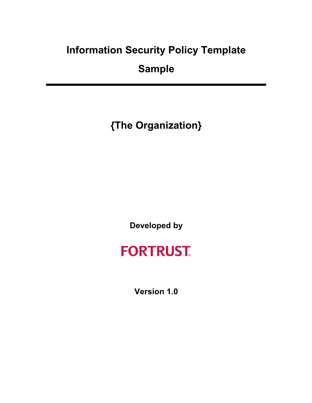 Information Security Policy Template