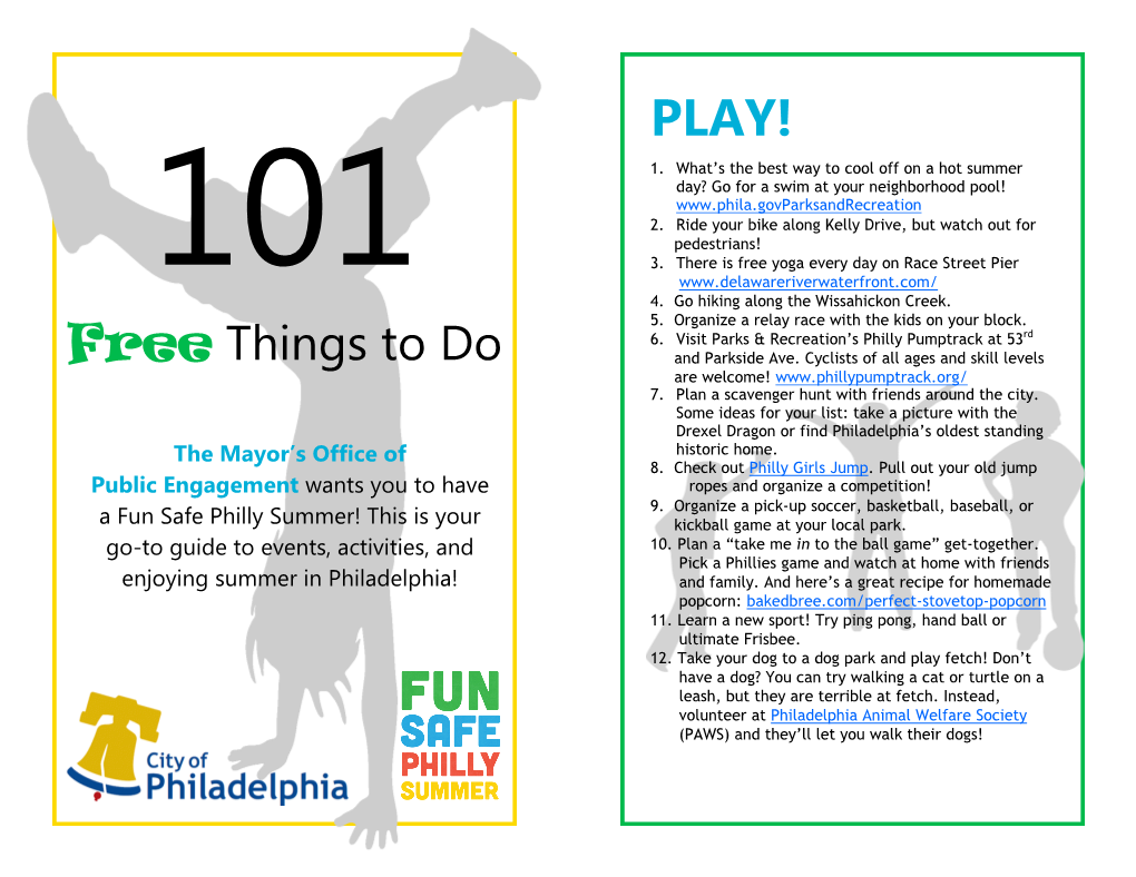 101 Free Things to Do in the Summer