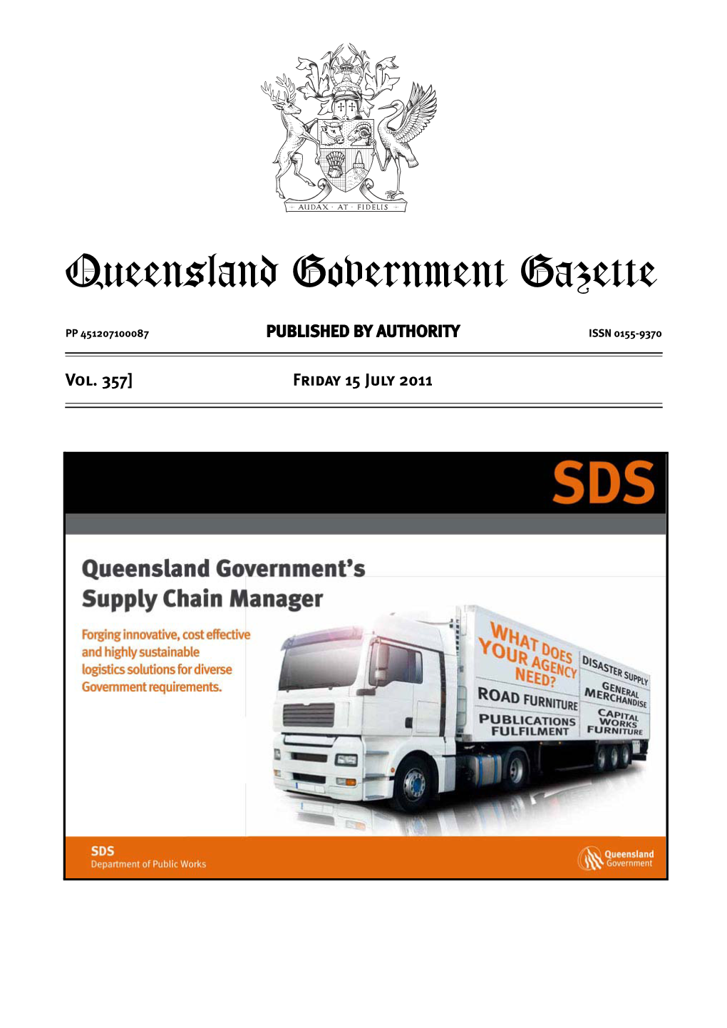 Queensland Government Gazette Environment and Resource Management
