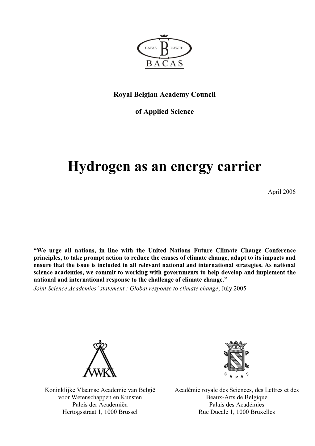 Hydrogen As an Energy Carrier