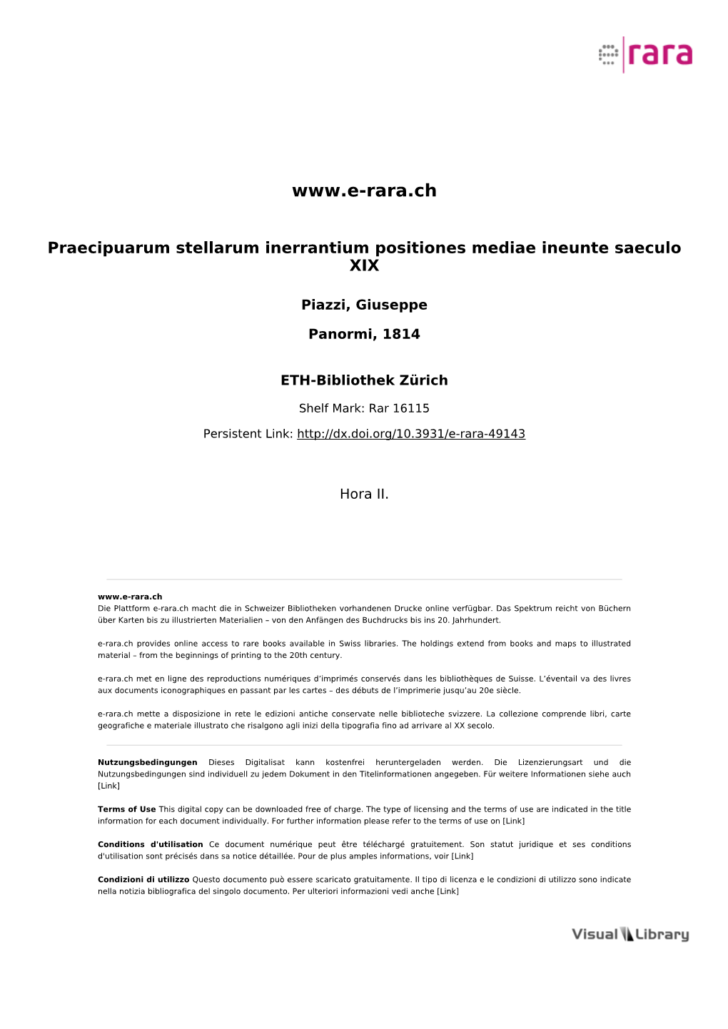 Praecipuarum Stellarum Inerrantium Positiones Mediae Ineunte Saeculo XIX