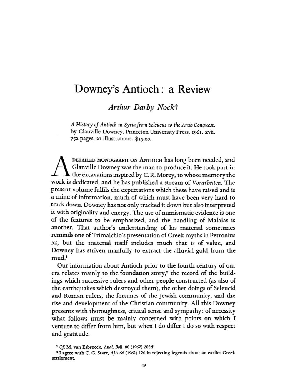 Downey's Antioch: a Review