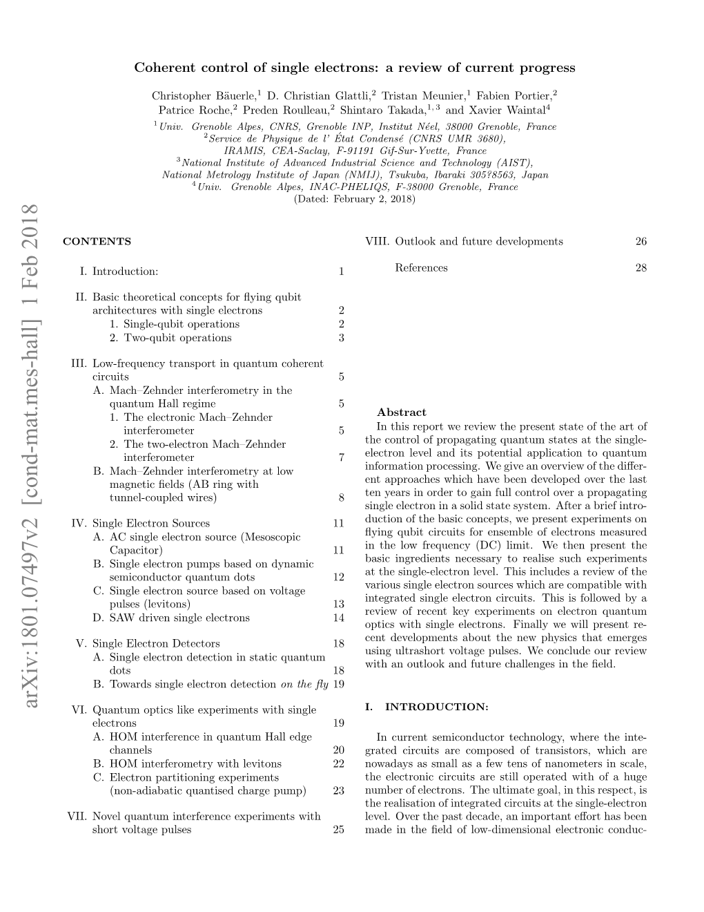 Arxiv:1801.07497V2 [Cond-Mat.Mes-Hall] 1 Feb 2018 VI