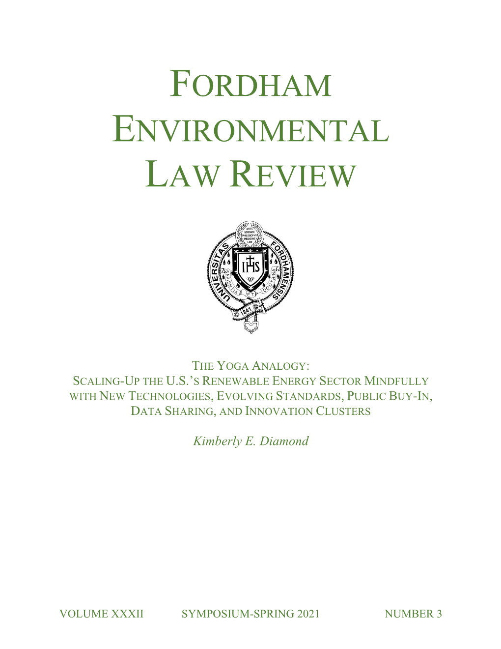 Fordham Environmental Law Review