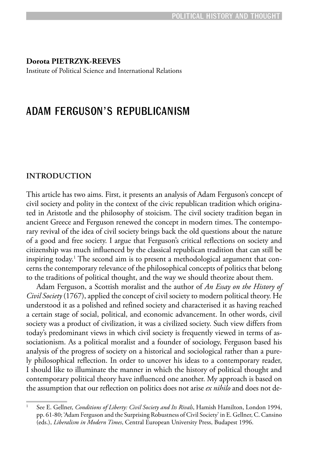 Adam Ferguson's Republicanism