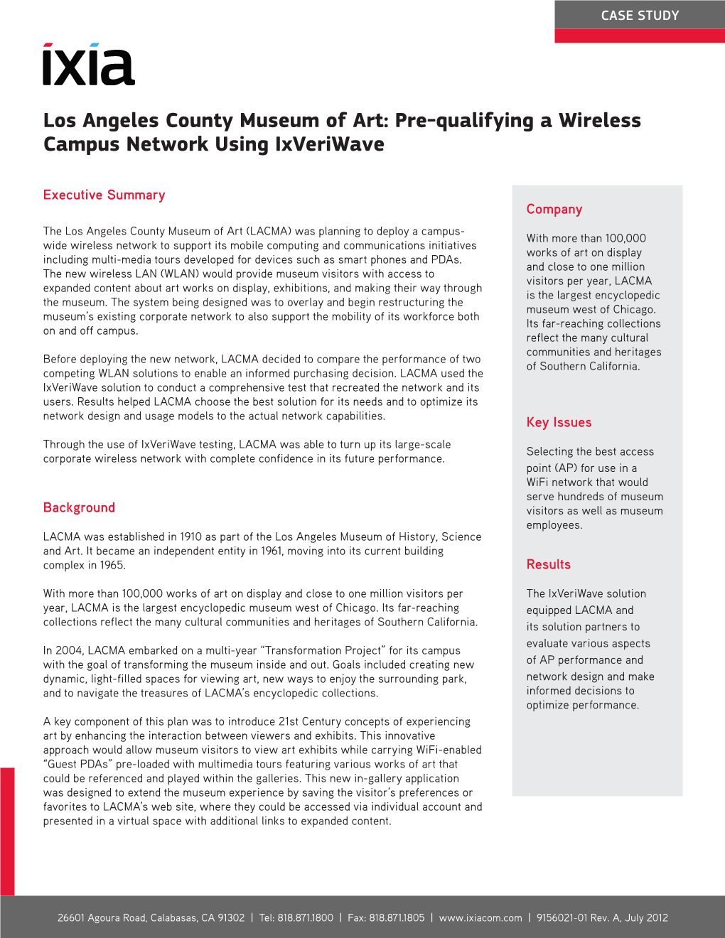 Pre-Qualifying a Wireless Campus Network Using Ixveriwave