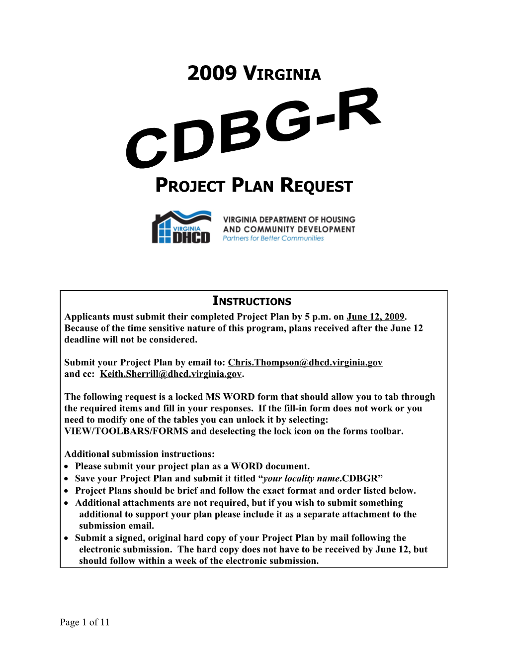 Project Plan Request