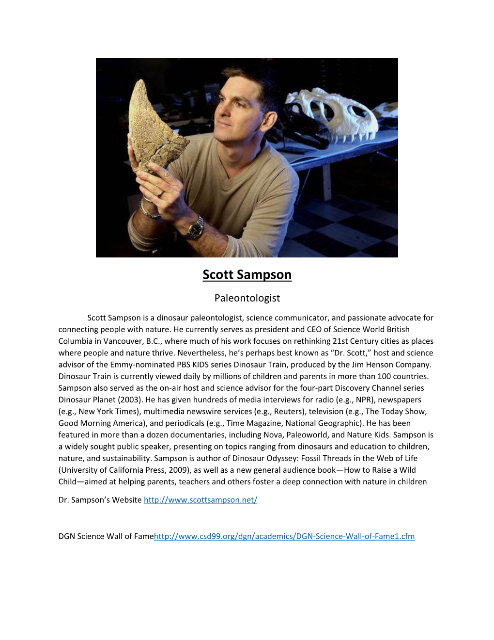 Scott Sampson Paleontologist