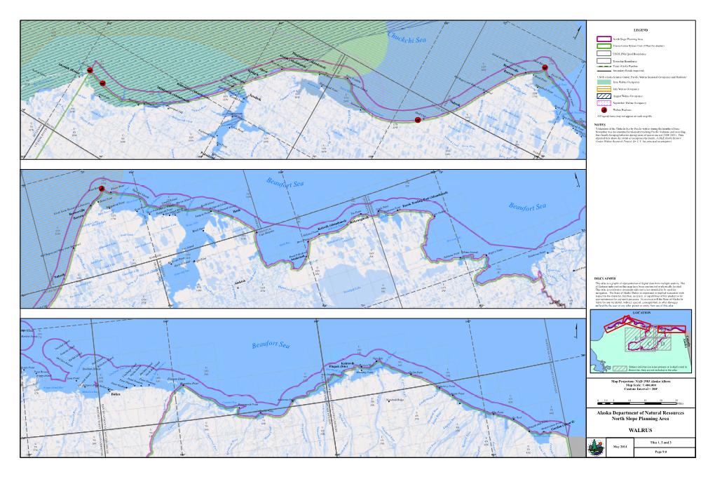 Walrus Seasonal Occupancy and Haulouts U Point Collie Tolageak (Abandoned) 9N Point Marsh Emaiksoun Lake §[ Kilmantavi (Abandoned) !