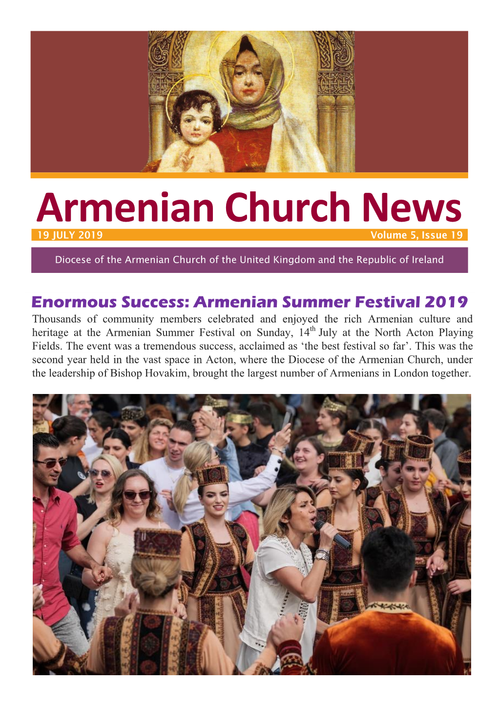 Armenian Church News 19 JULY 2019 Volume 5, Issue 19