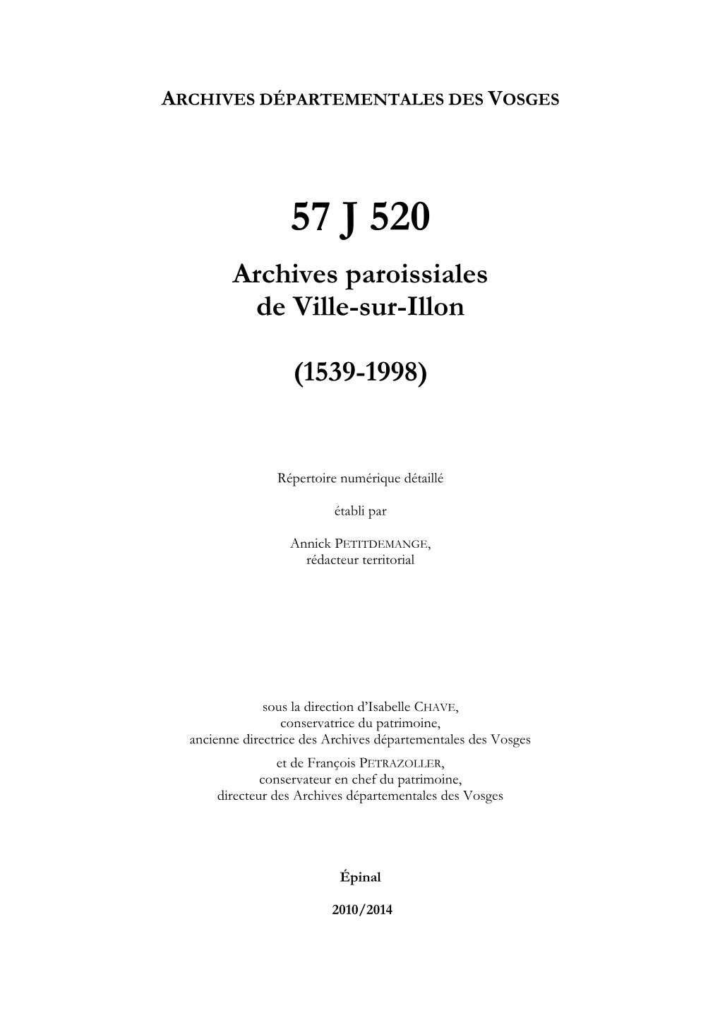 Archives Departementales Des Vosges