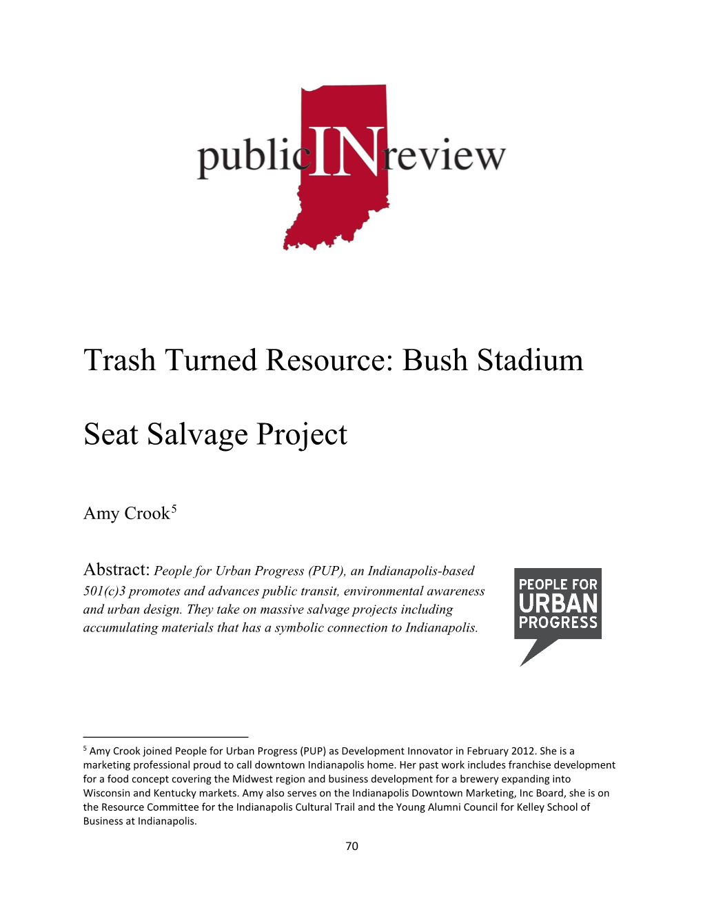 Bush Stadium Seat Salvage Project