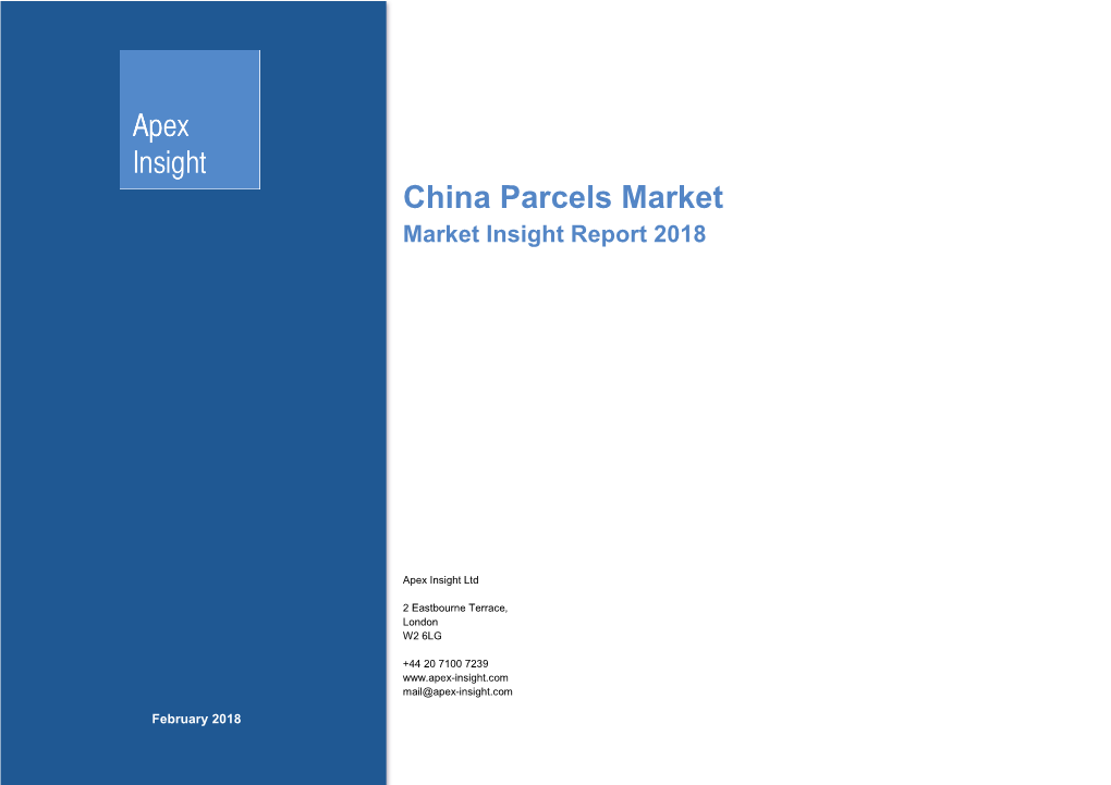 China Parcels Market Market Insight Report 2018