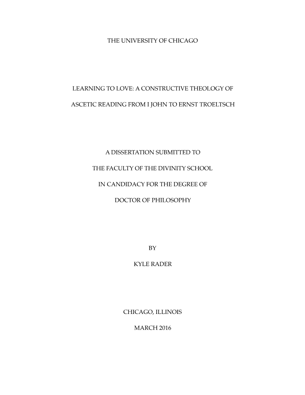 Kyle Rader's Dissertation