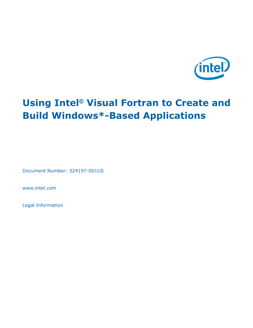 Using Intel® Visual Fortran to Create and Build Windows*-Based Applications