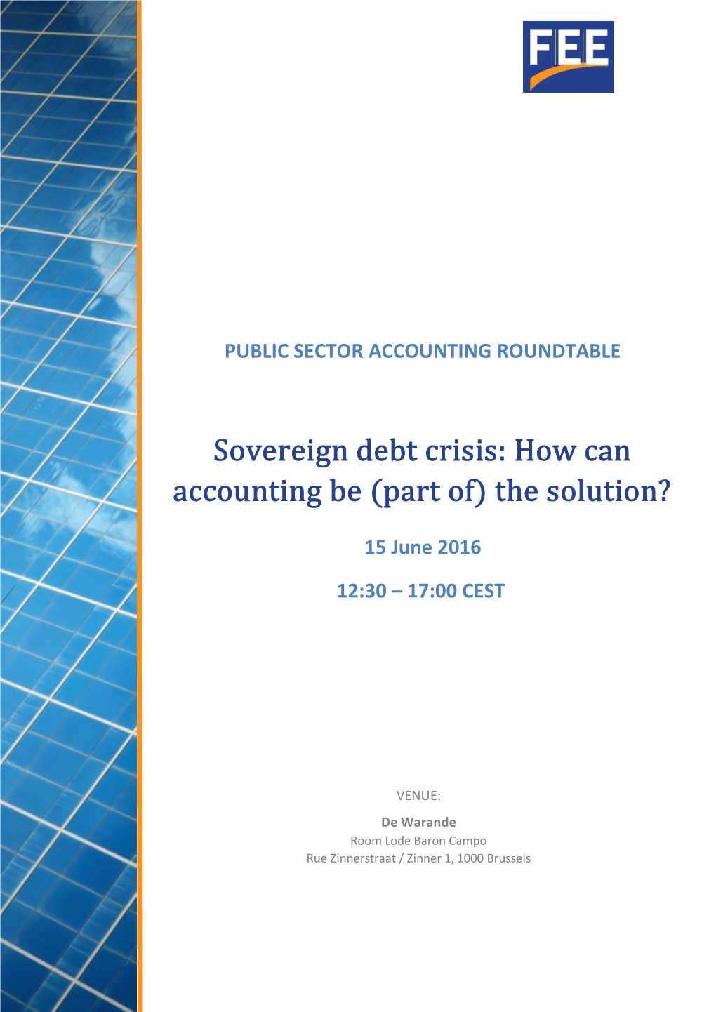 Sovereign Debt Crisis: How Can Accounting Be (Part Of) the Solution?