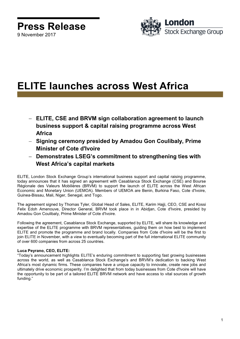 ELITE Launches Across West Africa