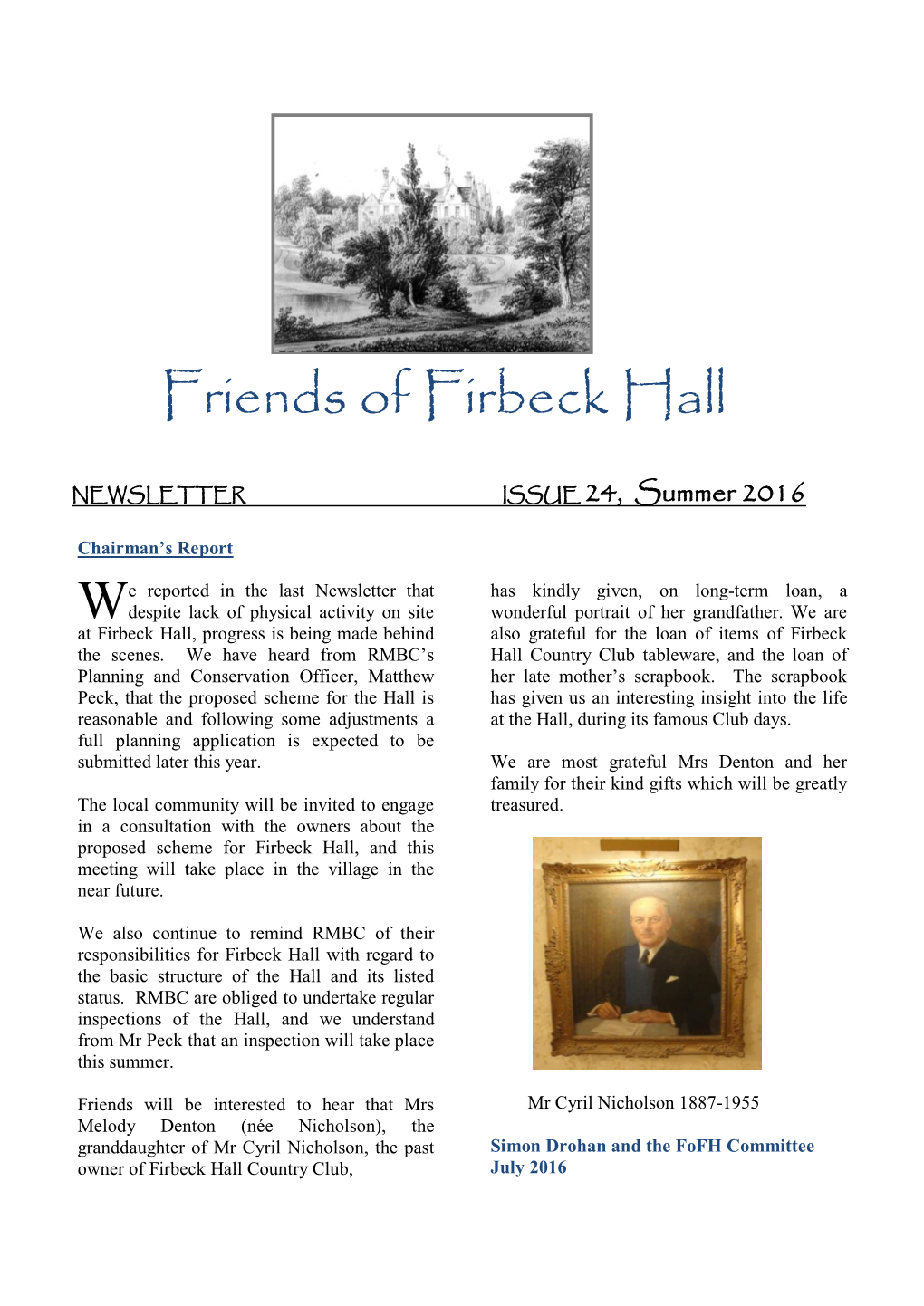 Friends of Firbeck Hall