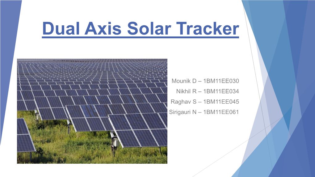 Dual Axis Solar Tracker