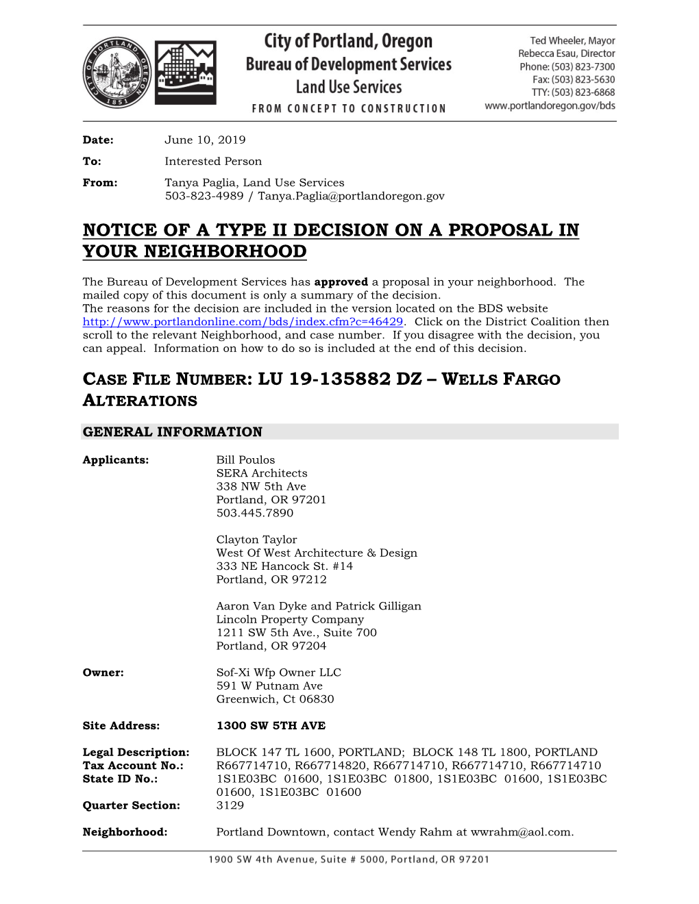 Notice of a Type Ii Decision on a Proposal in Your Neighborhood