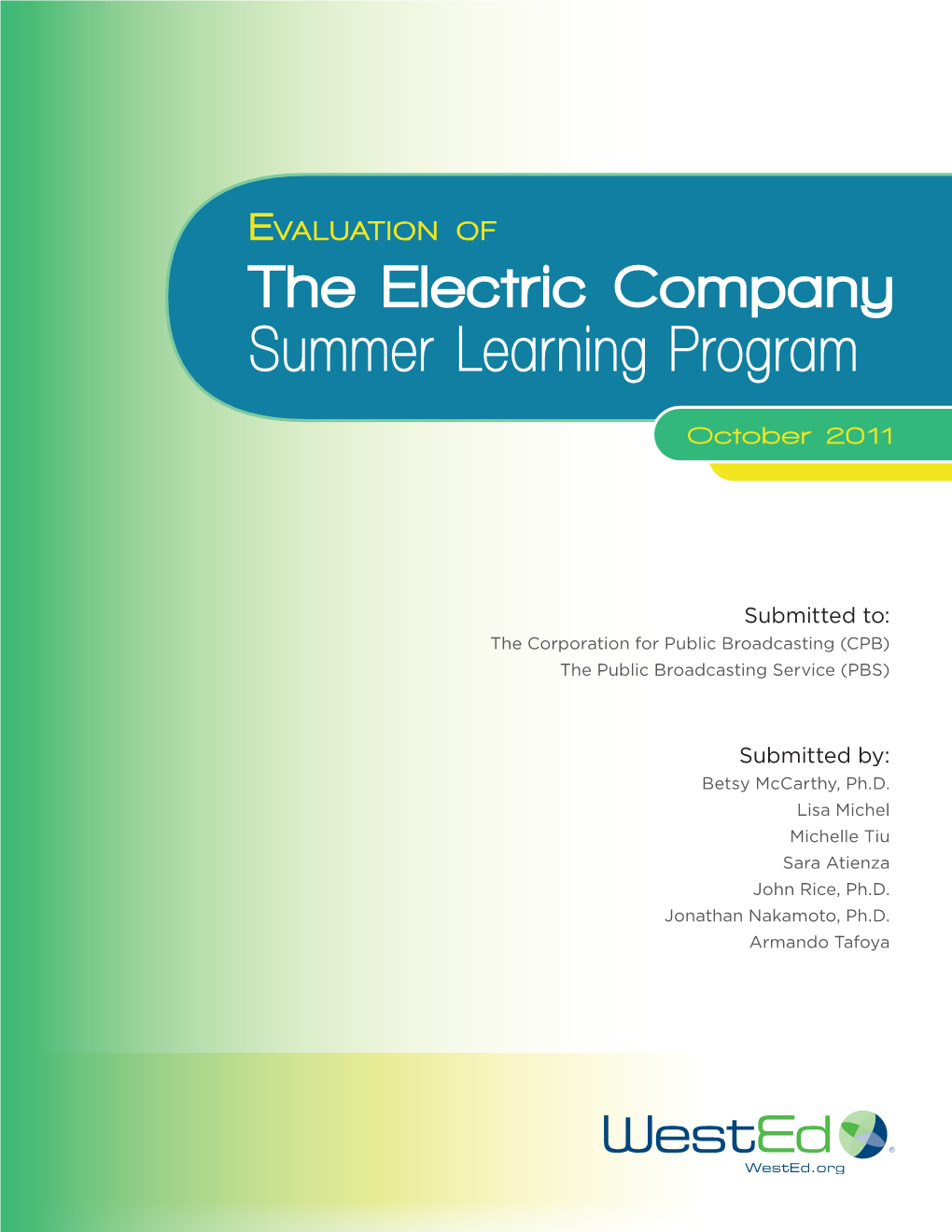 Evaluation of the Electric Company Summer Learning Program