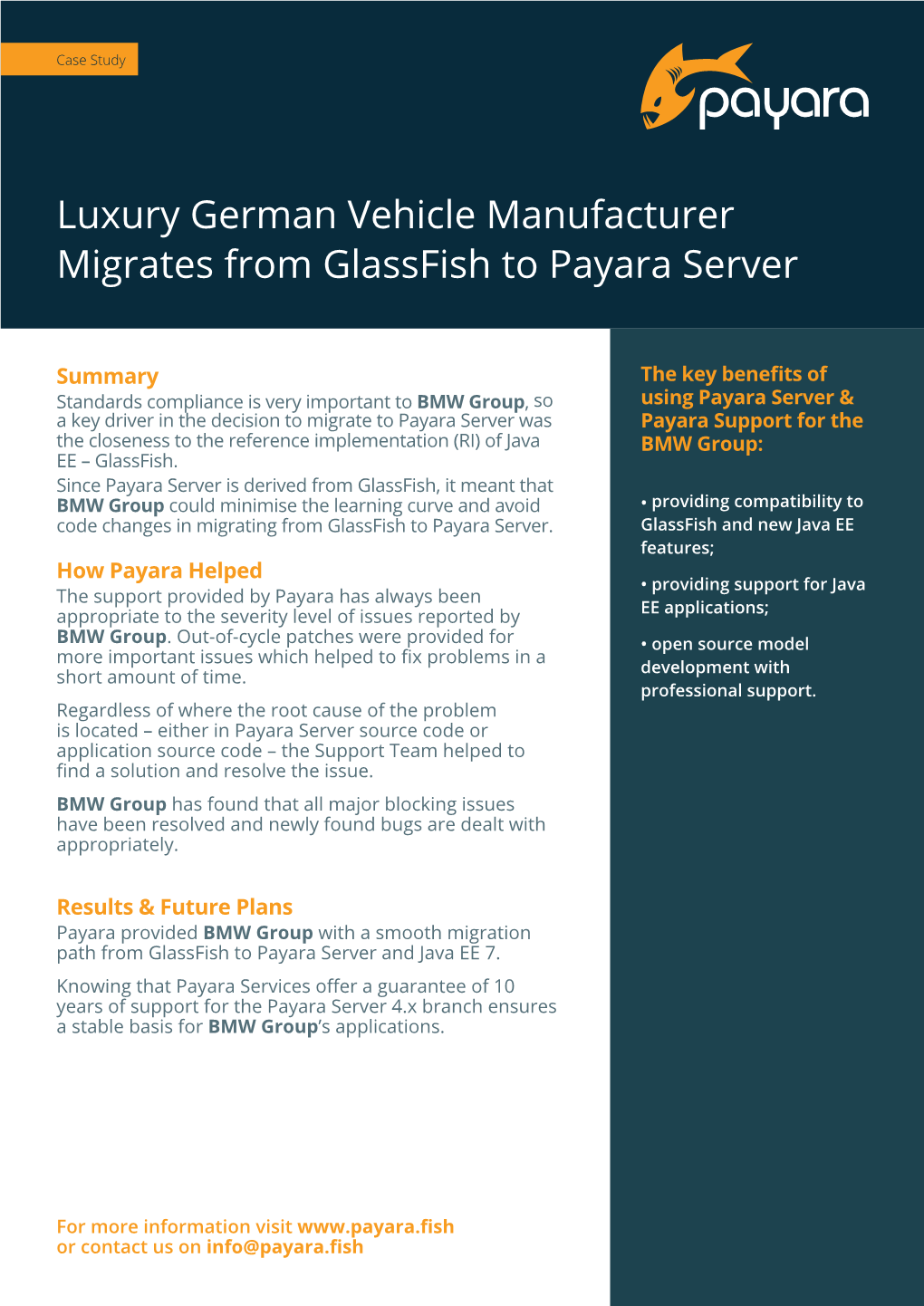 Luxury German Vehicle Manufacturer Migrates from Glassfish to Payara Server