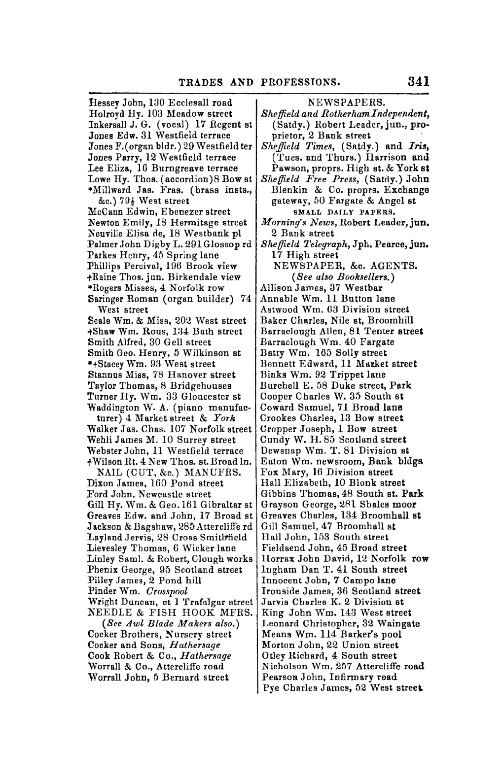 Sheffield and Rotherhami Ndependent, Sheffield Times, ( Satdy.)