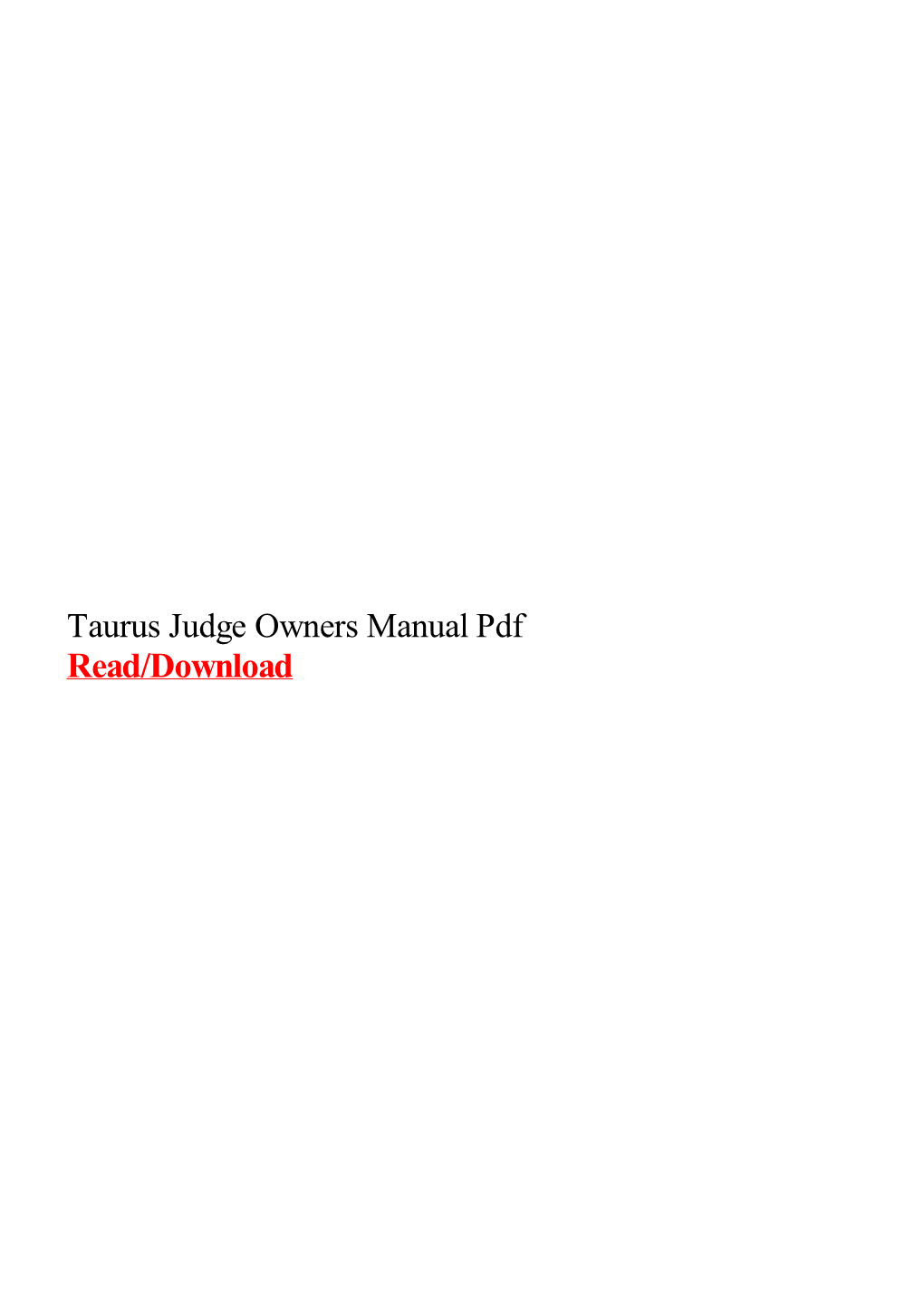 Taurus Judge Owners Manual Pdf