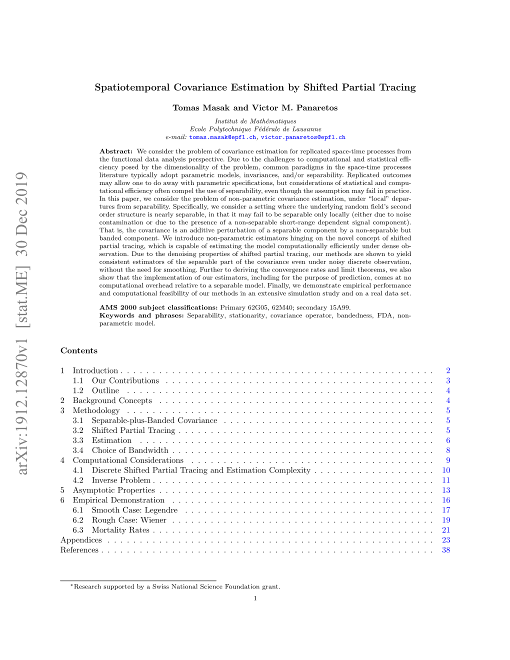 Spatiotemporal Covariance Estimation by Shifted Partial Tracing