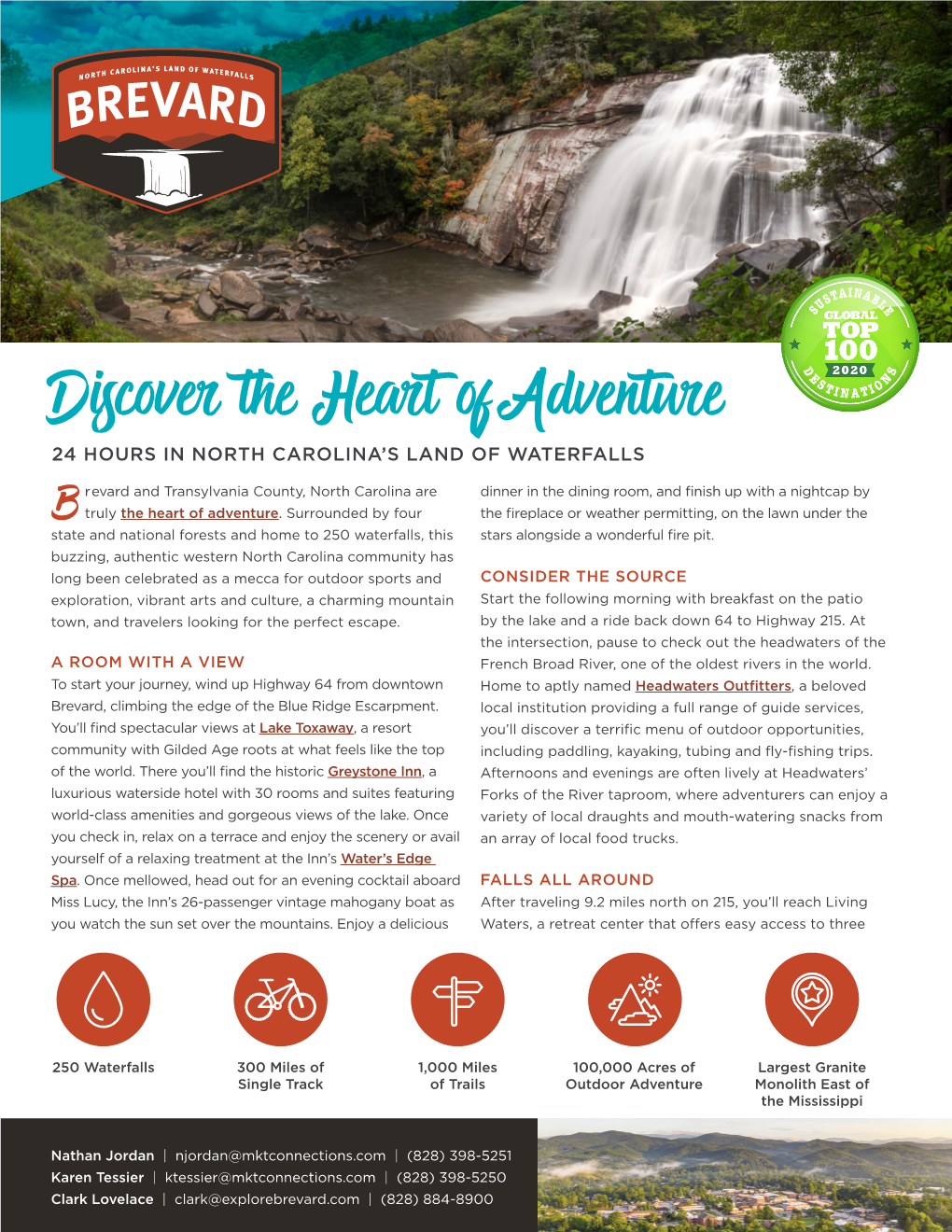 Discover the Heart of Adventure 24 HOURS in NORTH CAROLINA’S LAND of WATERFALLS