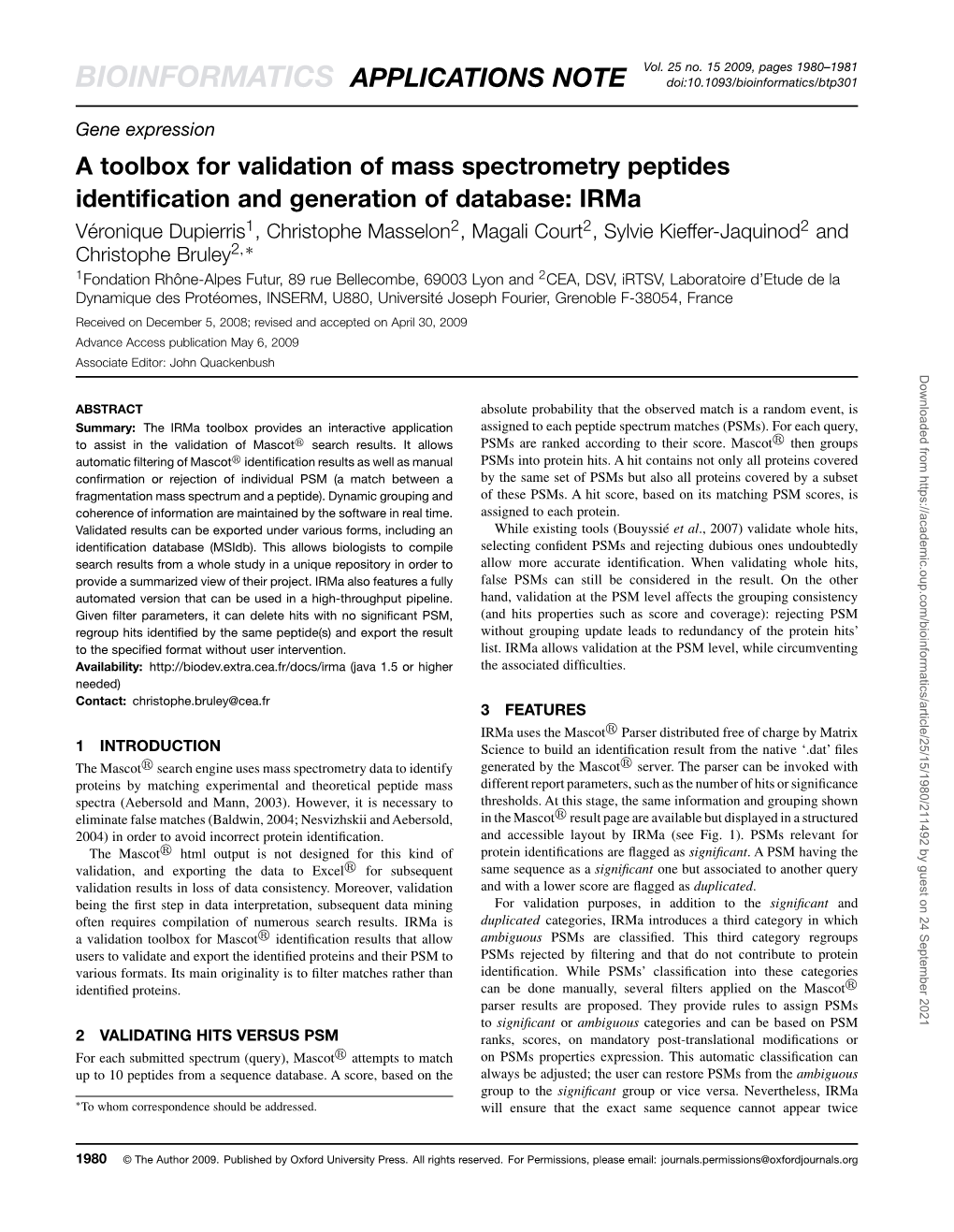 A Toolbox for Validation of Mass Spectrometry Peptides Identification