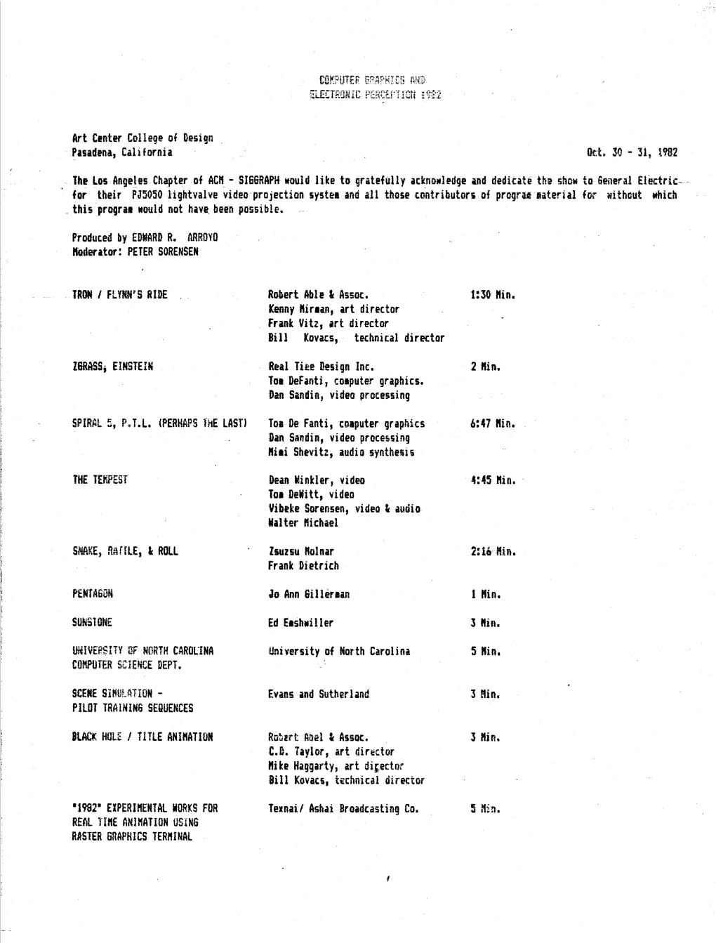 Computer Graphics and Electronic Perception, 1982