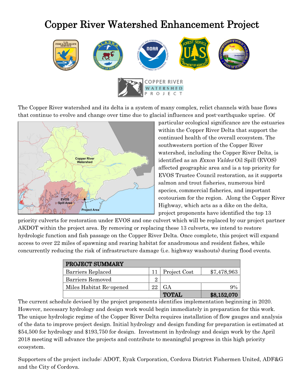 Copper River Watershed Enhancement Project