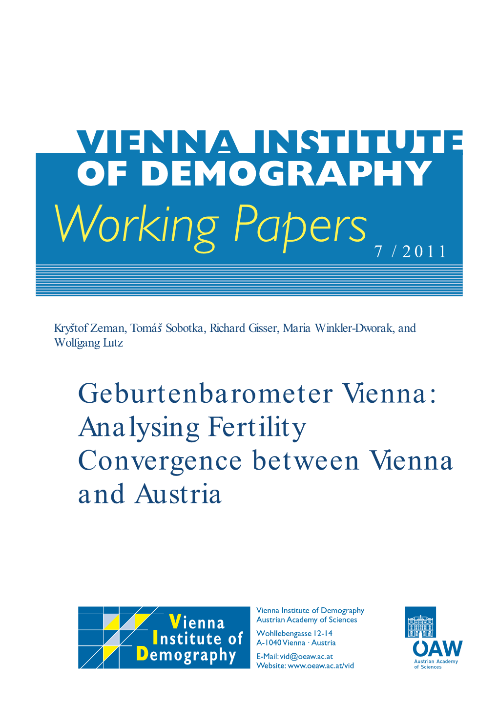 Analysing Fertility Convergence Between Vienna and Austria
