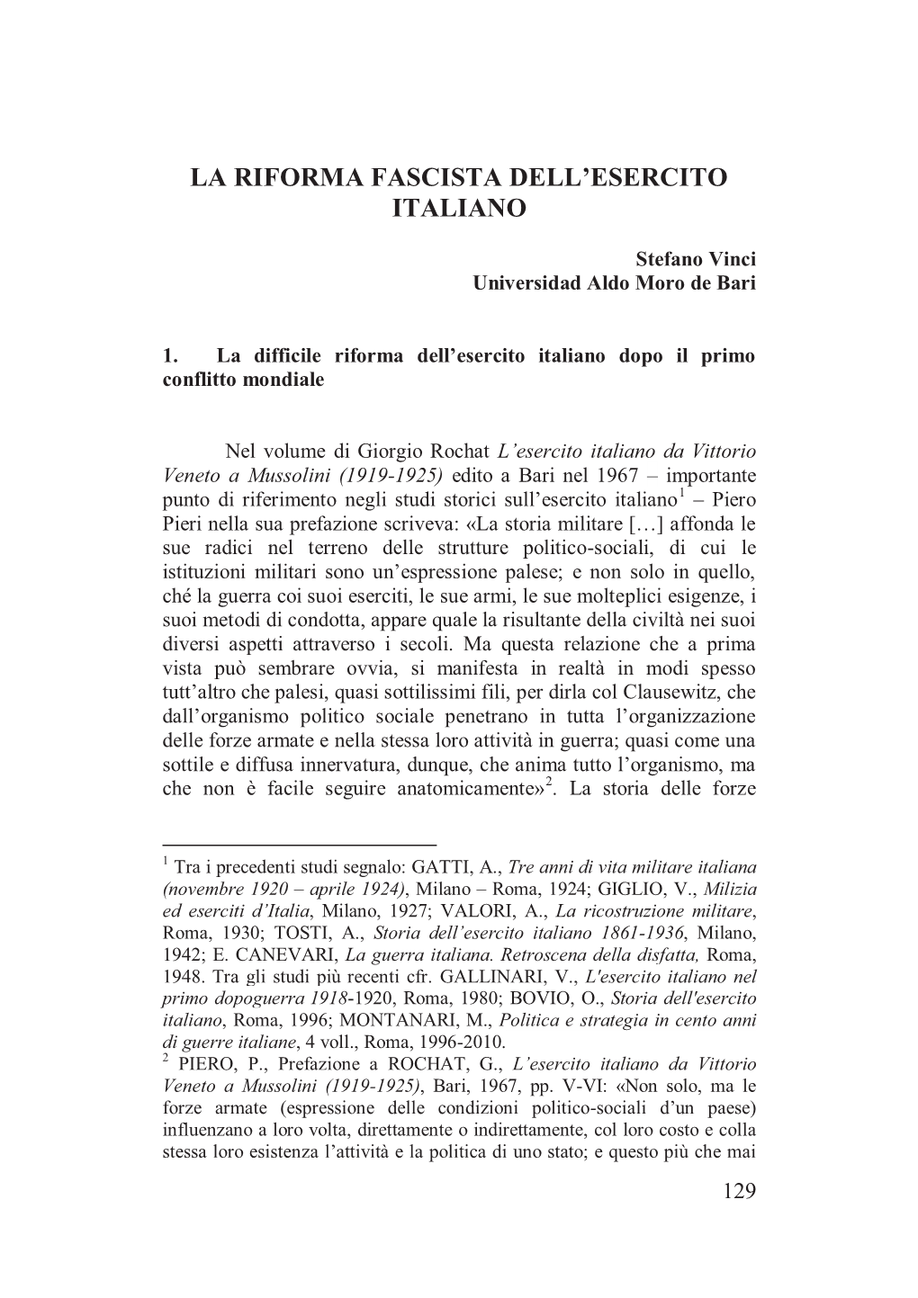 La Riforma Fascista Dell'esercito Italiano