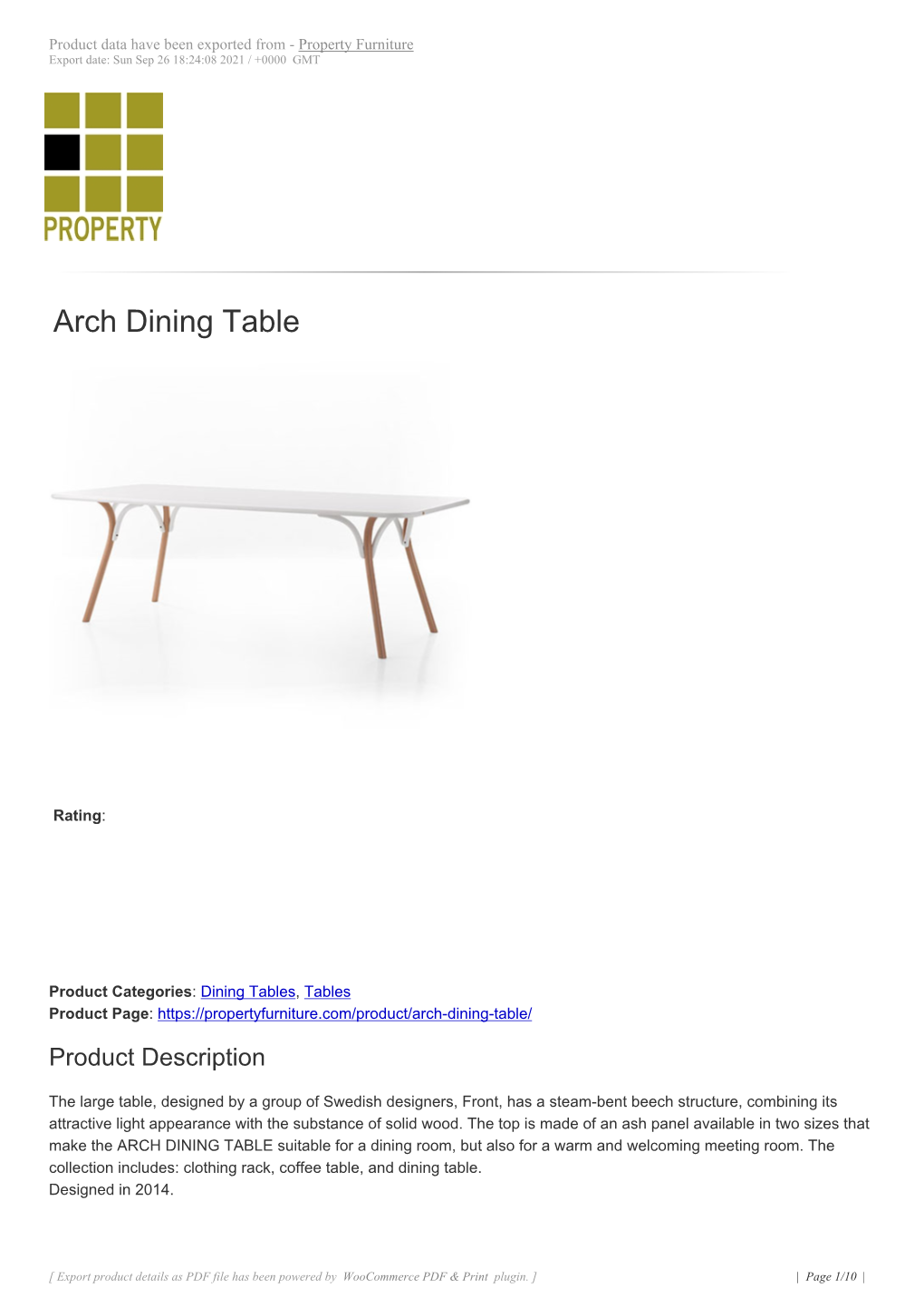 Arch Dining Table