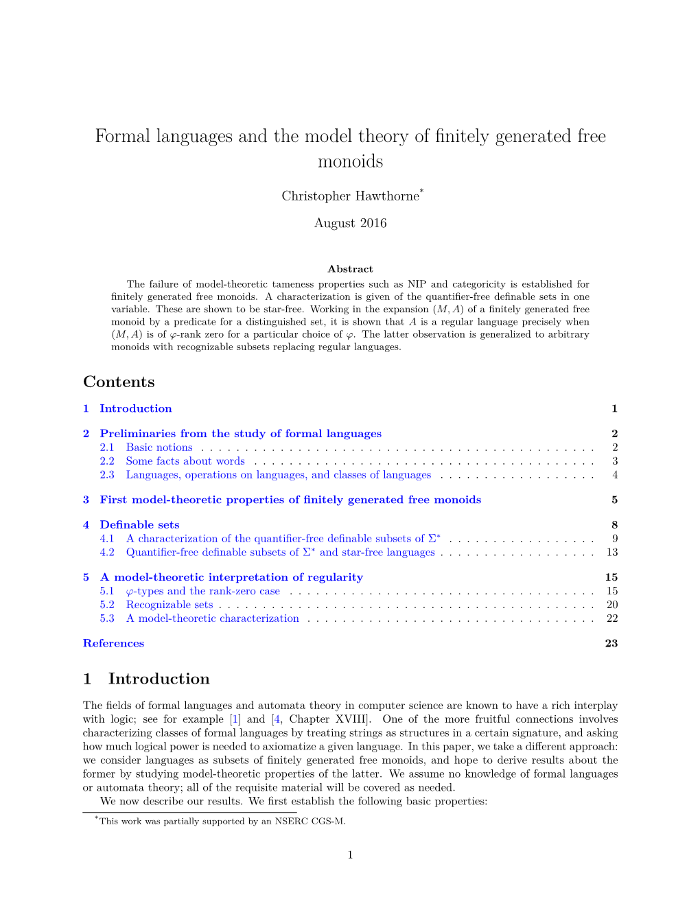 Formal Languages and the Model Theory of Finitely Generated Free Monoids