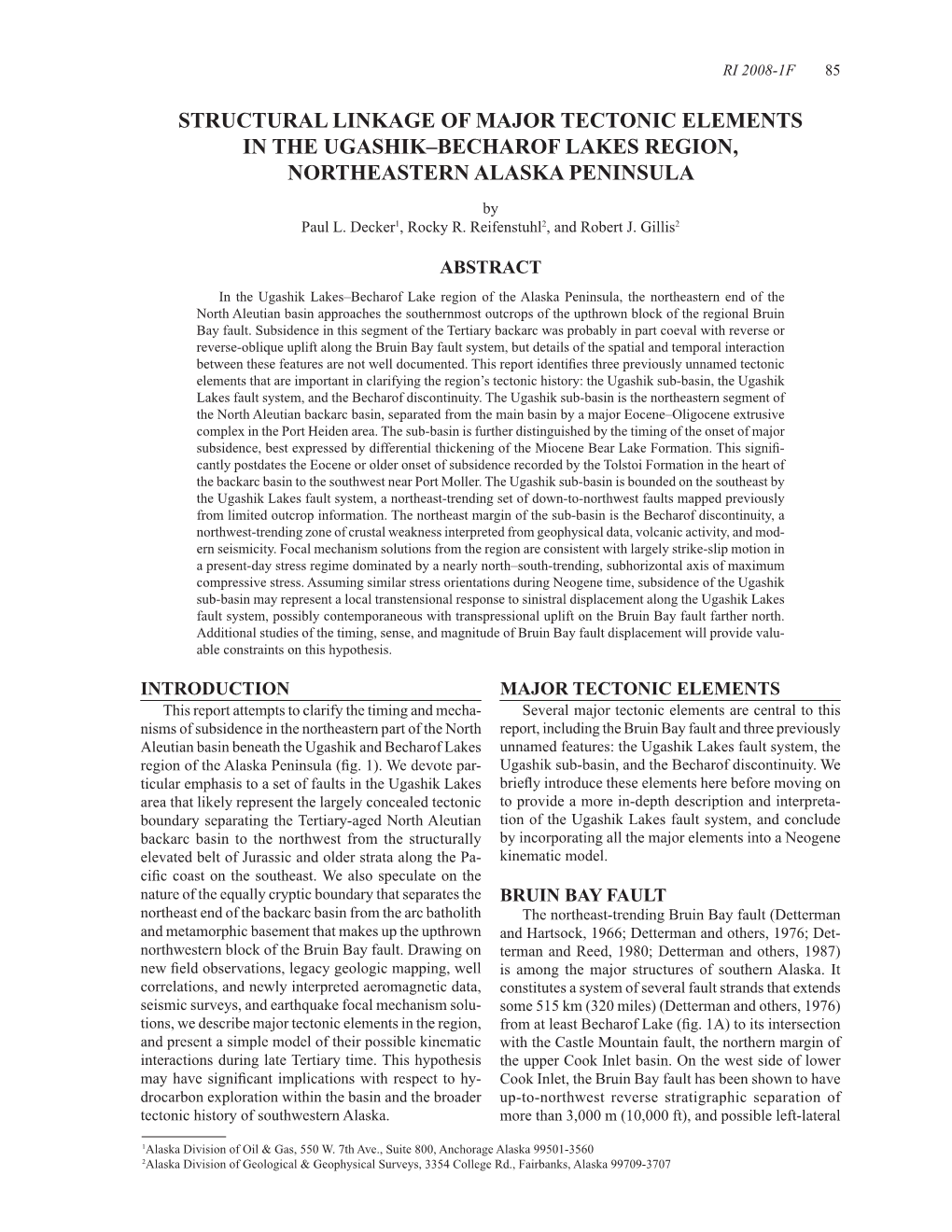 Structural Linkage of Major Tectonic Elements in the Ugashik–Becharof Lakes Region, Northeastern Alaska Peninsula