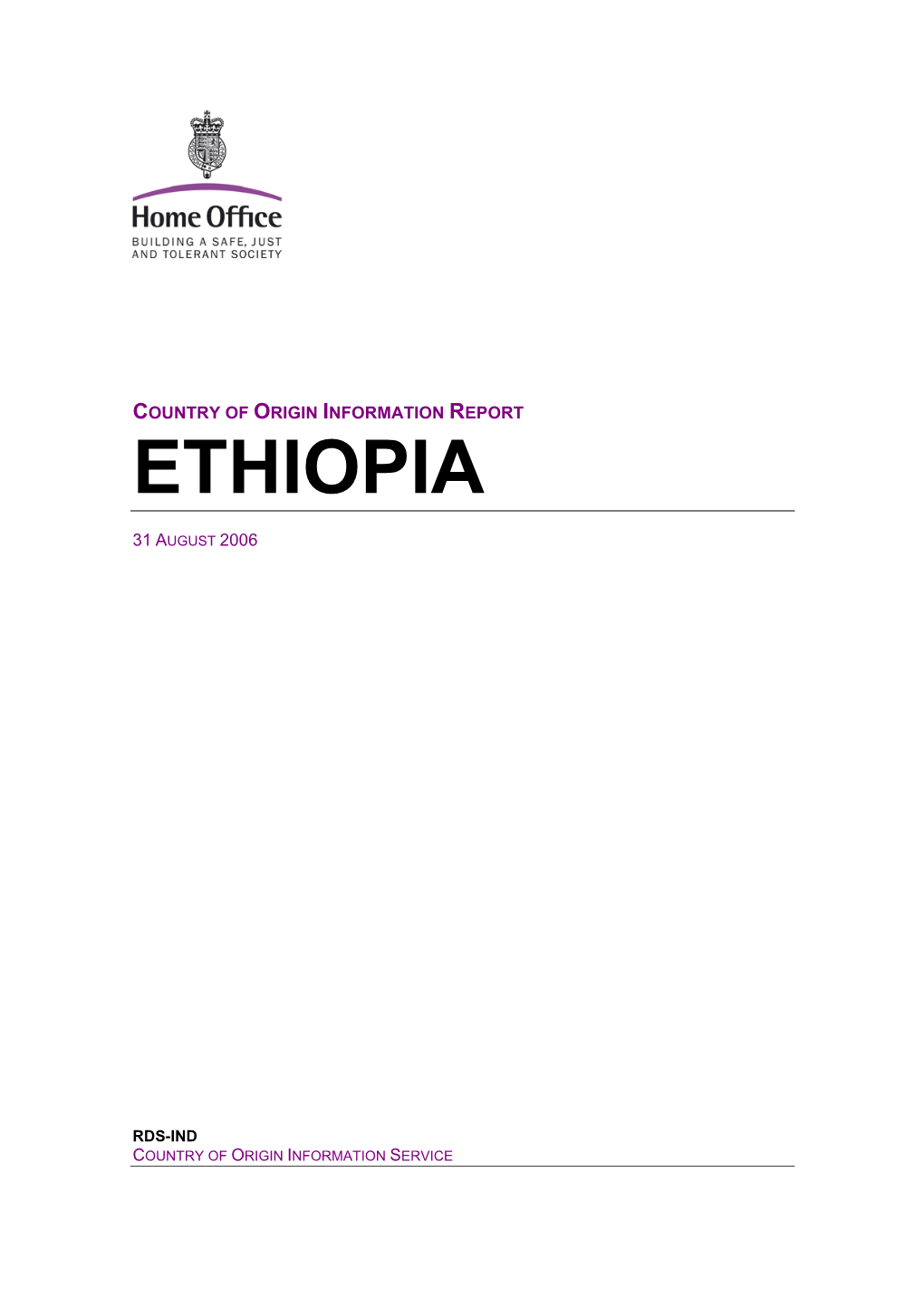 Ethiopia COIS Report August 2006